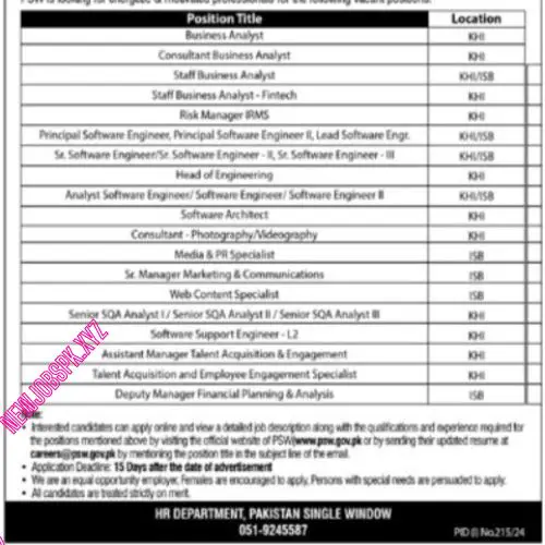 Engineering Jobs In Karachi in July 2024