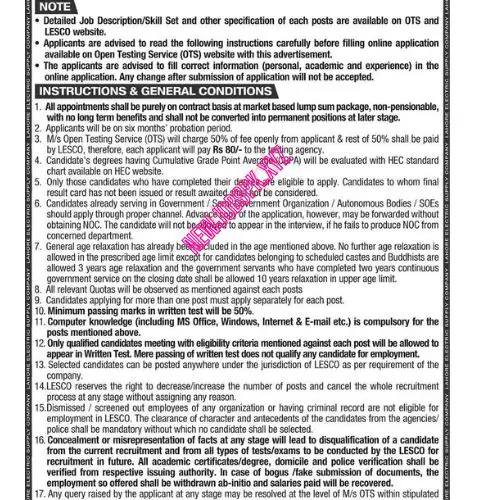 LESCO Jobs In Lahore in July 2024