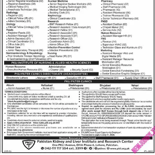 Medical Officer Jobs In Lahore in July 2024