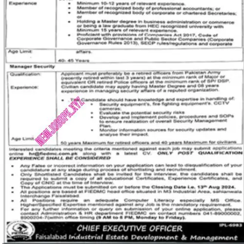 Today Jobs In Faisalabad in August 2024