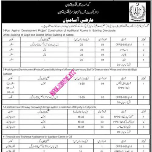 Government Jobs In Gilgit Baltistan in 2024