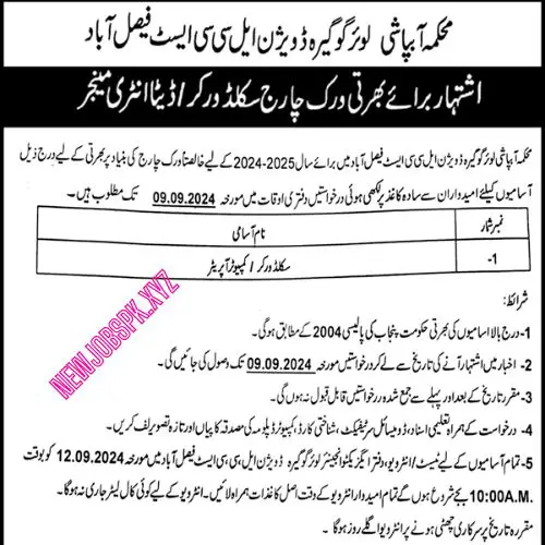 Latest New Jobs In Faisalabad in 2024