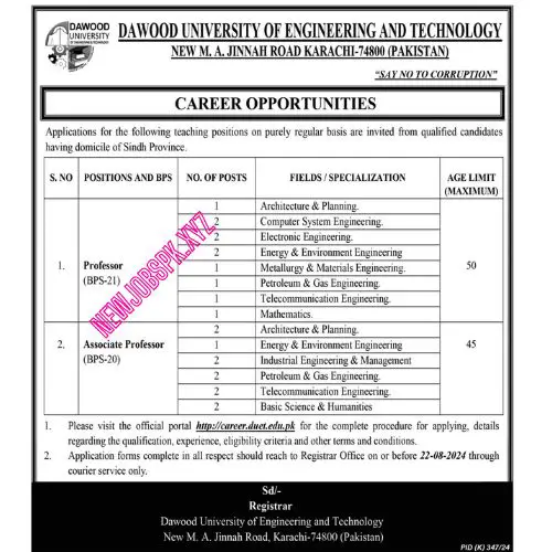 Lecturer Jobs In Karachi University in 2024