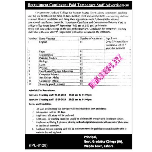 New Lecturer Jobs in Lahore in 2024