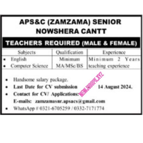 Teaching Jobs In Nowshera in 2024